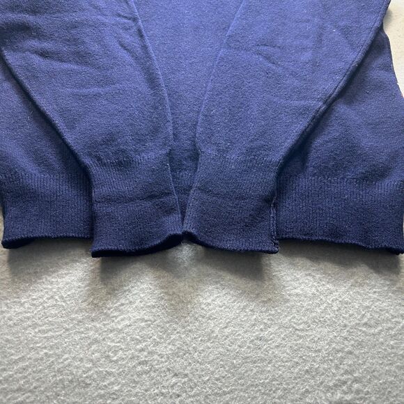 Jaeger Knitwear Sweater Mens Navy Argyle V-Neck Made in Scotland Preppy Golf - Picture 9 of 9